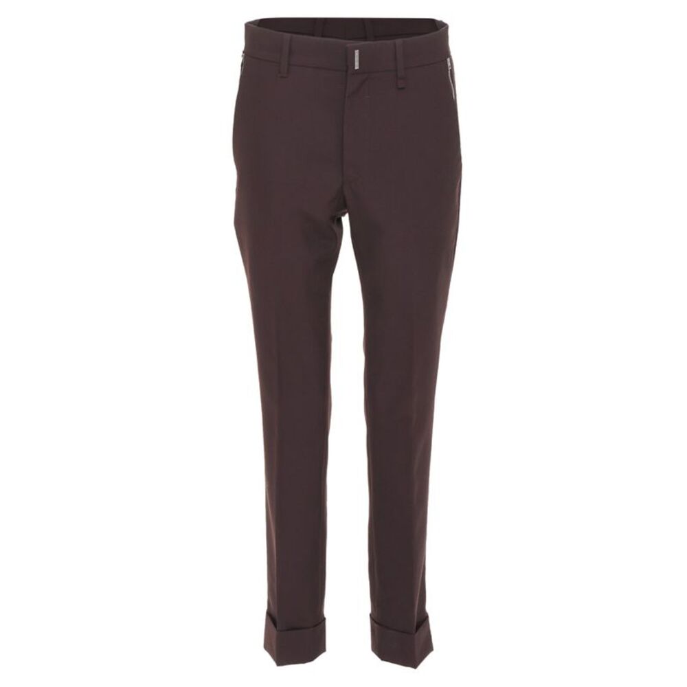 Givenchy Brown Wool Blend Cropped Cuffed Pants